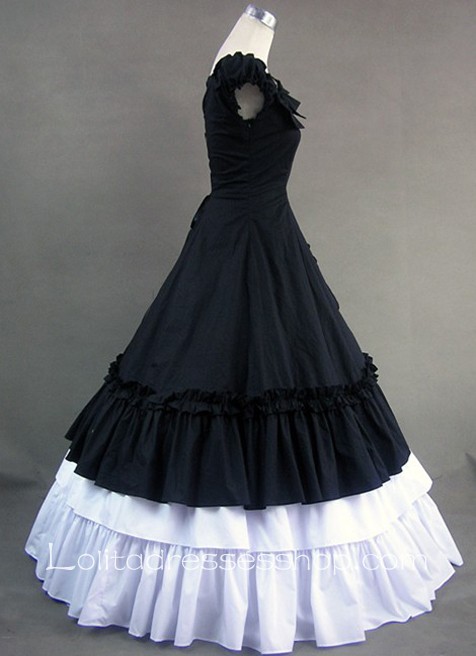 Black Sweetheart Ruffled Bow Decoration Gothic Victorian Lolita Dress