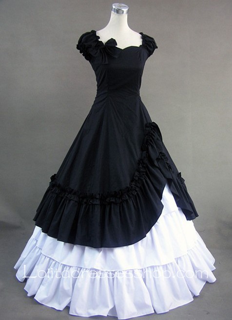 Black Sweetheart Ruffled Bow Decoration Gothic Victorian Lolita Dress