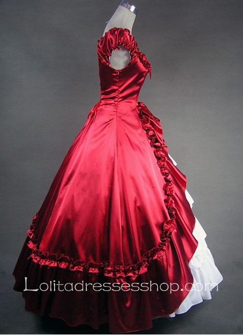 Deep Red Tiers Luxuriant Noble Gothic Victorian Lolita Dress