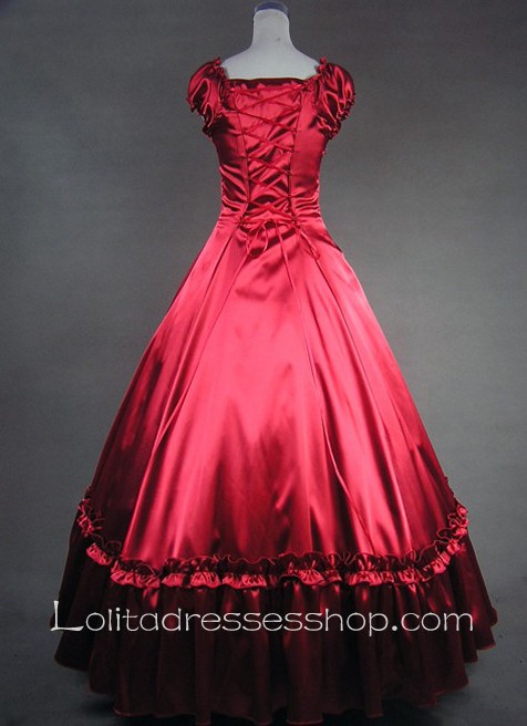 Deep Red Tiers Luxuriant Noble Gothic Victorian Lolita Dress