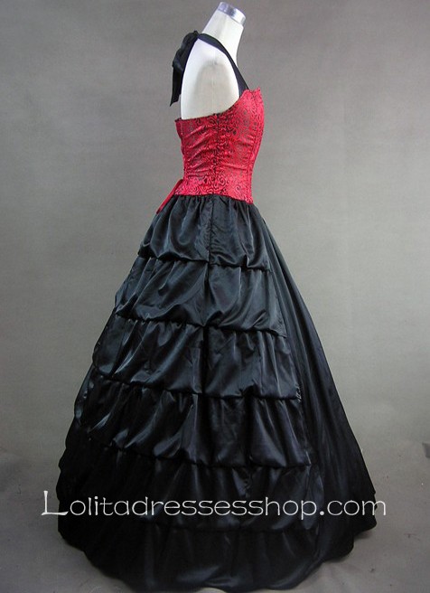 Halter Back Bandage Ruffled Skirt Aristocrat Gothic Victorian Lolita Dress