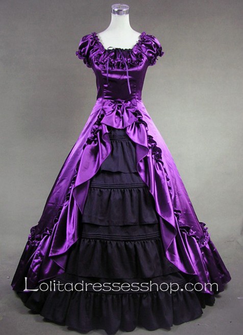 Luxuriant Purple and Black Gothic Victorian Lolita Dress