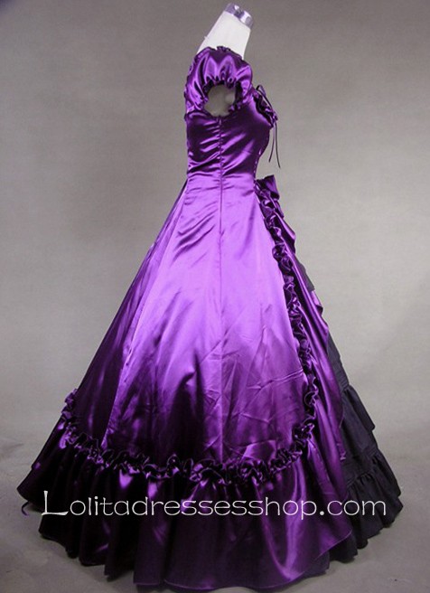 Luxuriant Purple and Black Gothic Victorian Lolita Dress