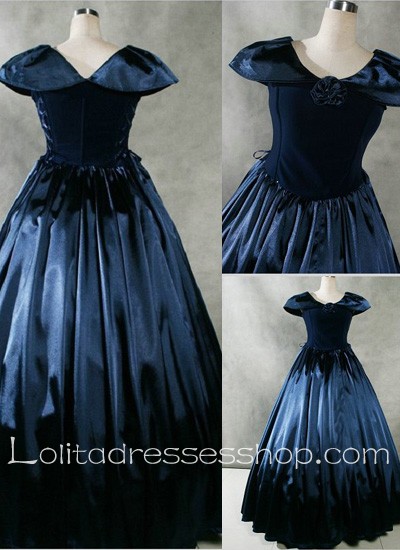 Gothic Victorian Fancy Navy Blue Lolita Dress