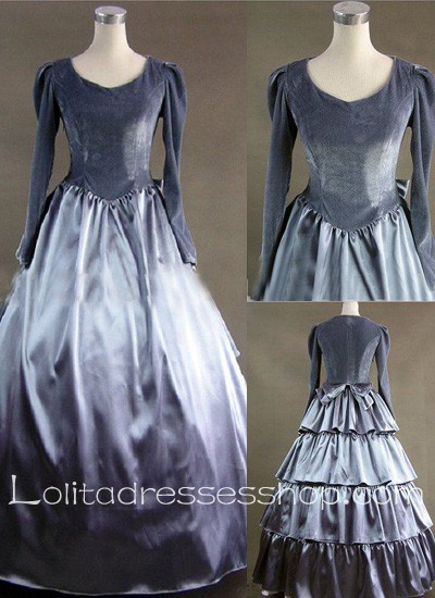 Gothic Victorian Grey Aritocrat Simple Fashion Lolita Dress