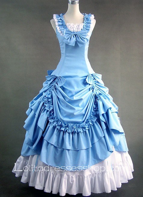 Gothic Victorian Sweet Sky Blue Sleeveless Lolita Dress