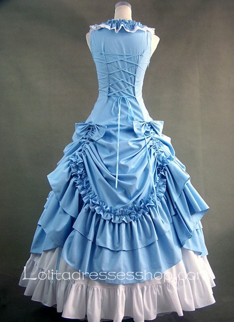 Gothic Victorian Sweet Sky Blue Sleeveless Lolita Dress