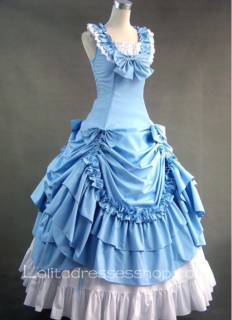 Gothic Victorian Sweet Sky Blue Sleeveless Lolita Dress