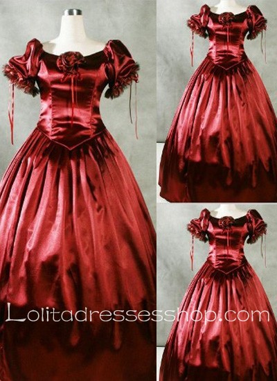 Gothic Victorian Red Ball Gown Graceful Luxuriant Lolita Dress