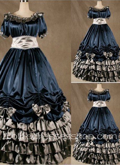 Gothic Victorian Super Gorgeous Navy Blue Lolita Dress
