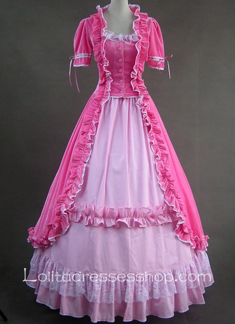 Gothic Victorian cotton Sweet Pink Lolita Dress