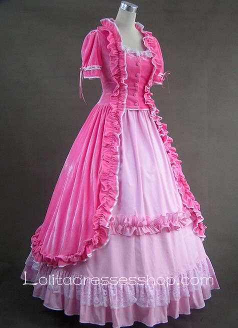 Gothic Victorian cotton Sweet Pink Lolita Dress