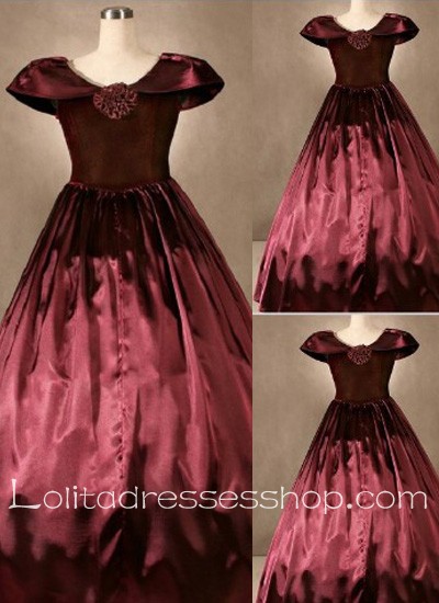 Gothic Victorian Deep Red Simple Elegant Lolita Dress