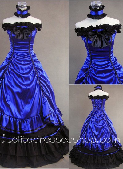 Gothic Victorian Aristocratic Gorgeous Blue Lolita Dress