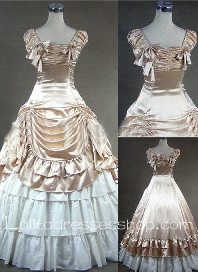 Gothic Victorian Super Luxuriant Champagne and White Lolita Dress