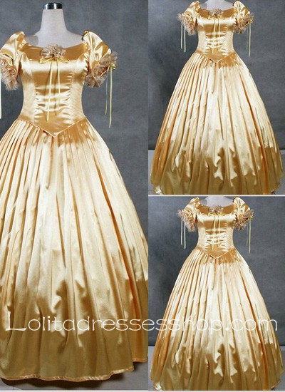 Gothic Victorian Luxuriant Bright Golden Exquisite Lolita Dress