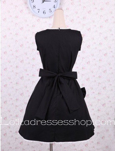 Bow and Lace Decoration Square Collar Simple Sweet Punk LOlita Dress