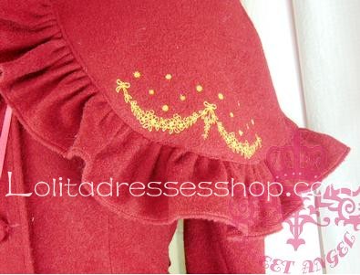 Princess Snow castle Pattern embroidery wool Lolita Coat