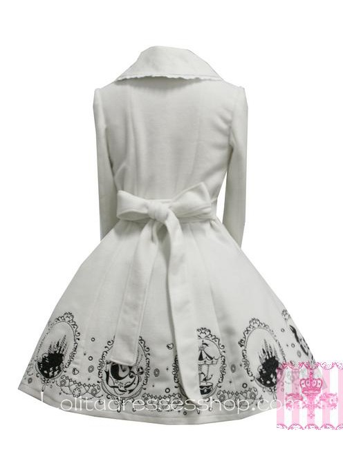 Lovely Embroidery Lace Decoration White Princess Lolita Coat