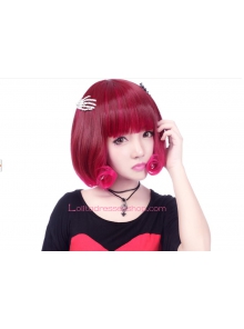 Lolita Nifty Red-brown Short Maid Cute Cosplay Wig