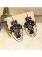 Fashion Hook Flower Black Lace Lolita Earring