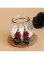 Sweet Black Lace Red Rose Lolita Earring