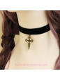 Simple Velvet Ribbon with Crucifix Lolita Necklace