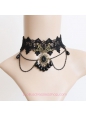 Elegant Black Lace Pearls Lolita Necklace