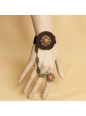 National Style Vintage Wool Flower Metal Chain Lolita Bracelet