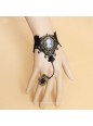 Vintage Black Lace with Ring Lolita Bracelet