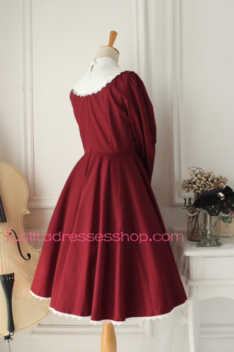 Castle Girl Wine Red Vintage Classic Lolita Dress