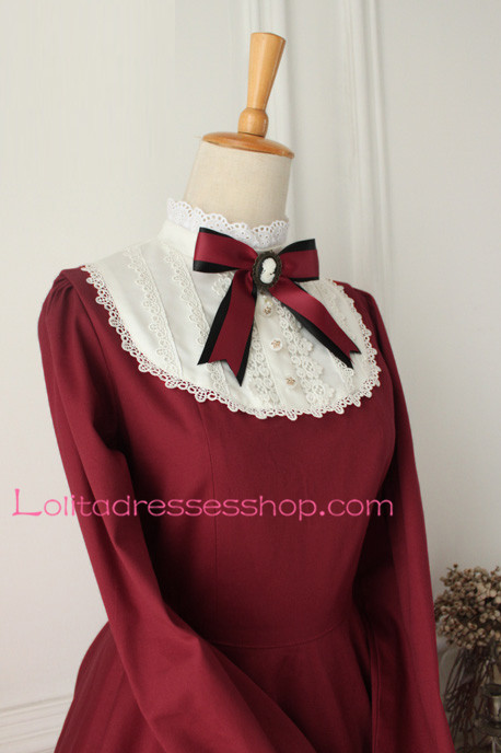 Castle Girl Wine Red Vintage Classic Lolita Dress