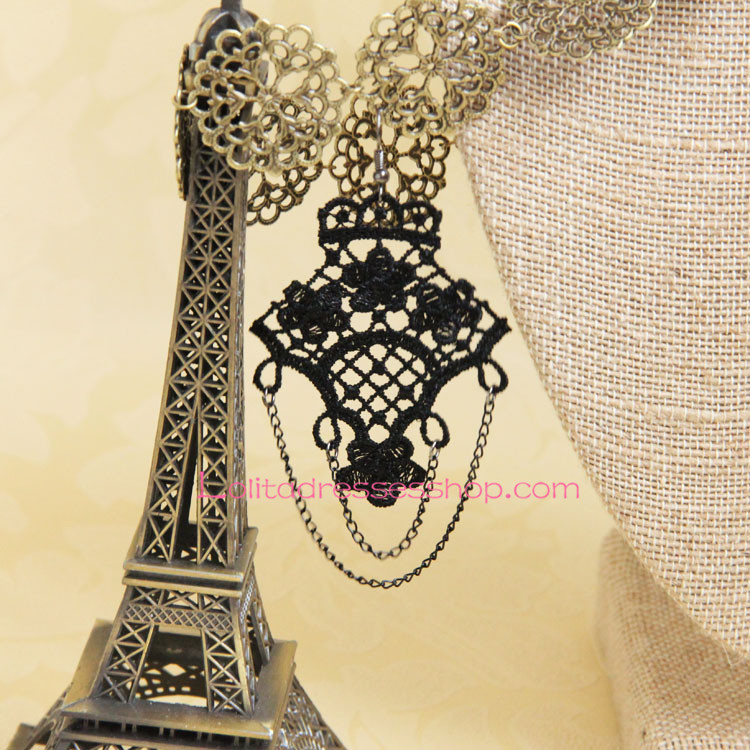 Fashion Hook Flower Black Lace Lolita Earring