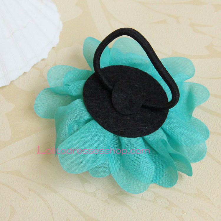 Lolita Headdress Bohemian Green Chiffon Flower Hair Rope