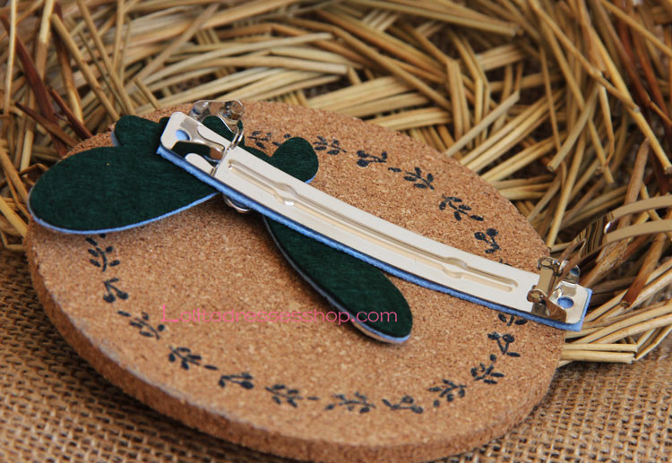 Lolita Headdress Green Butterfly with Diamond Butterfly Barrette