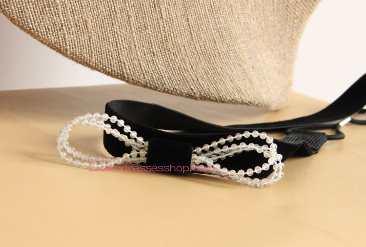 Lolita Headdress Simple Black Plastic Beads Headband