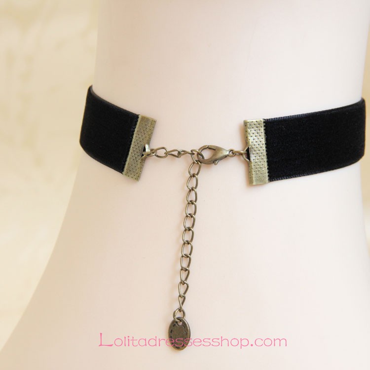 Simple Velvet Ribbon with Crucifix Lolita Necklace