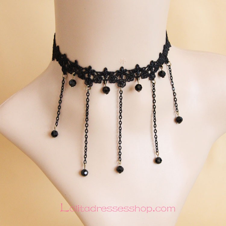 Simple Black Lace All Match Lolita Necklace