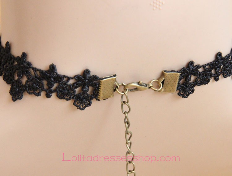 Simple Black Lace All Match Lolita Necklace