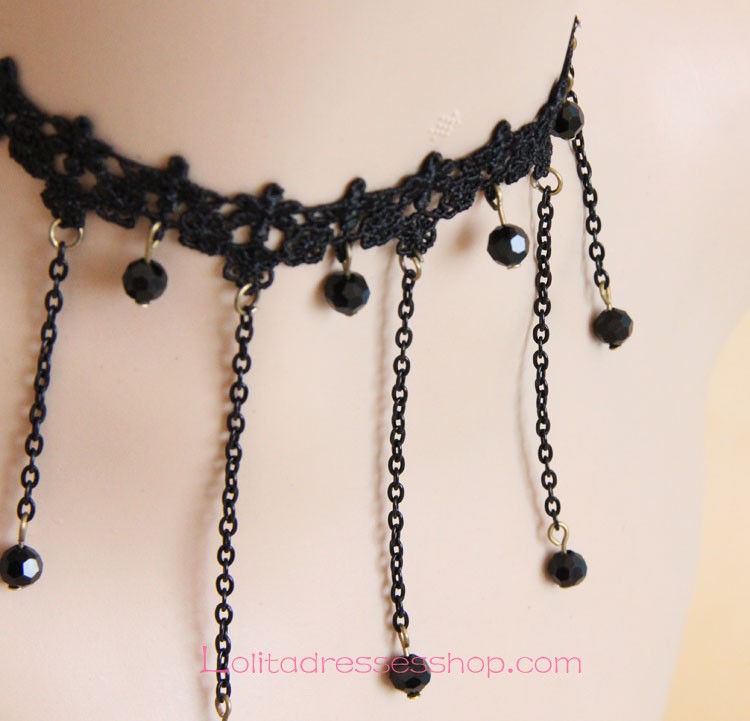 Simple Black Lace All Match Lolita Necklace