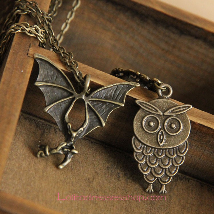 Gothic Fashion Vintage Owl Bat Multilayer Lolita Sweater Chain