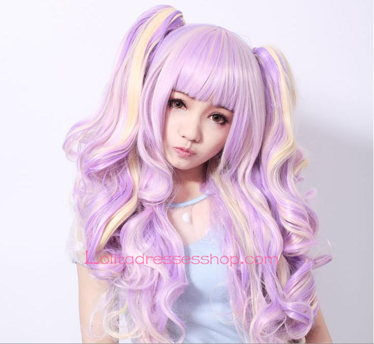 Lolita Curly Purple Sweet Girl Maid Cute Cosplay Wig