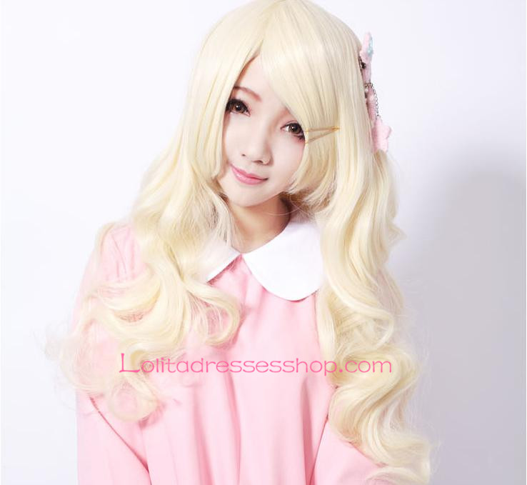 Lolita Long Sweet Princess Golden Curly Cosplay Wig