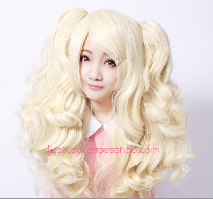 Lolita Long Sweet Princess Golden Curly Cosplay Wig