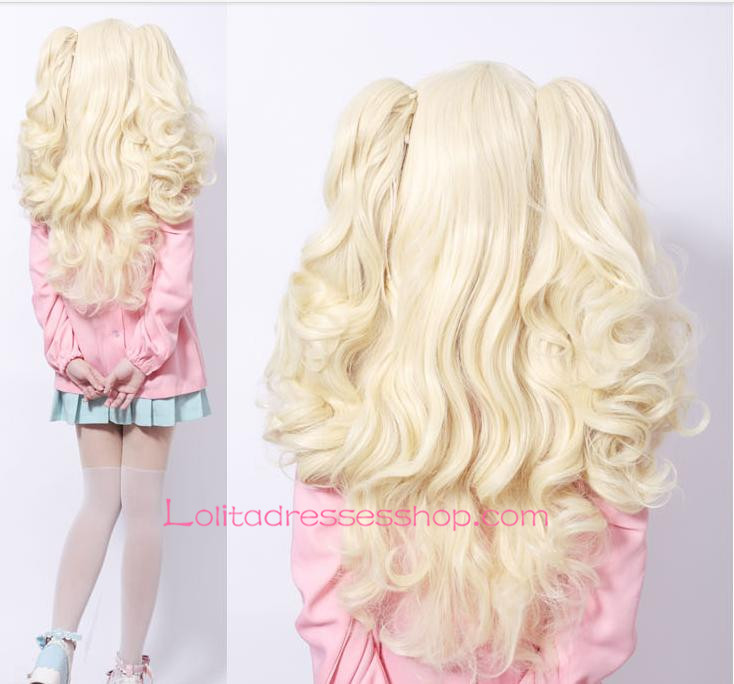 Lolita Long Sweet Princess Golden Curly Cosplay Wig