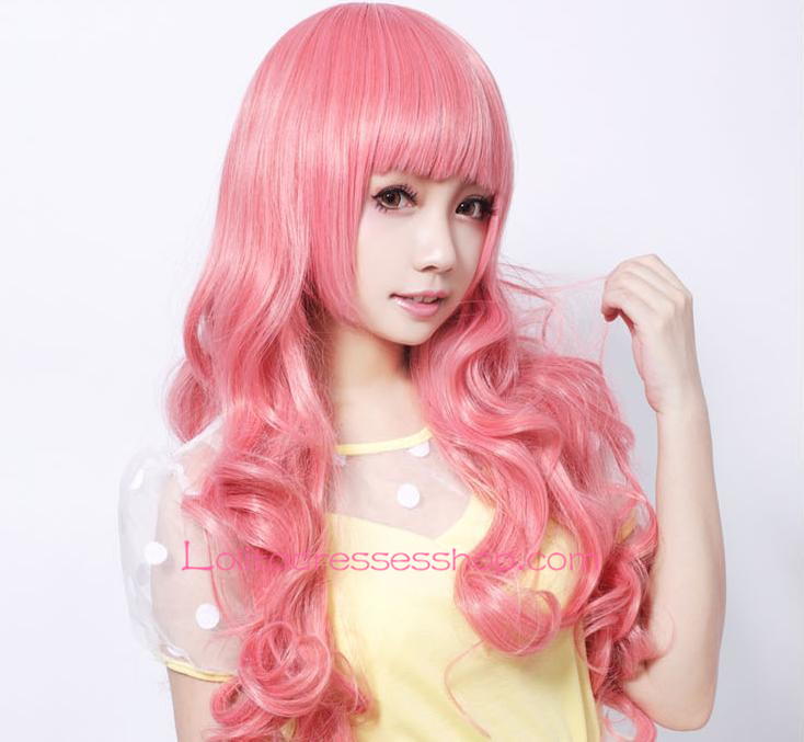 Lolita Pink Curly Nifty Maid Cute Cosplay Wig