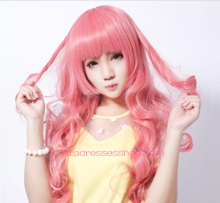 Lolita Pink Curly Nifty Maid Cute Cosplay Wig