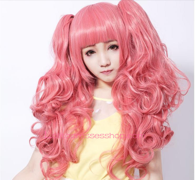 Lolita Pink Curly Nifty Maid Cute Cosplay Wig