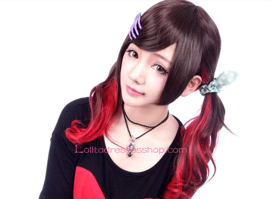 Lolita Black and Red Gradient Maid Cute Cosplay Wig