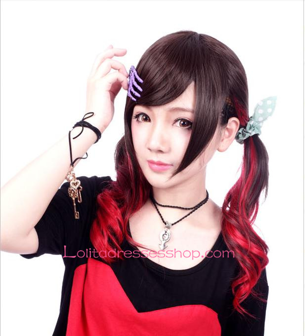 Lolita Black and Red Gradient Maid Cute Cosplay Wig